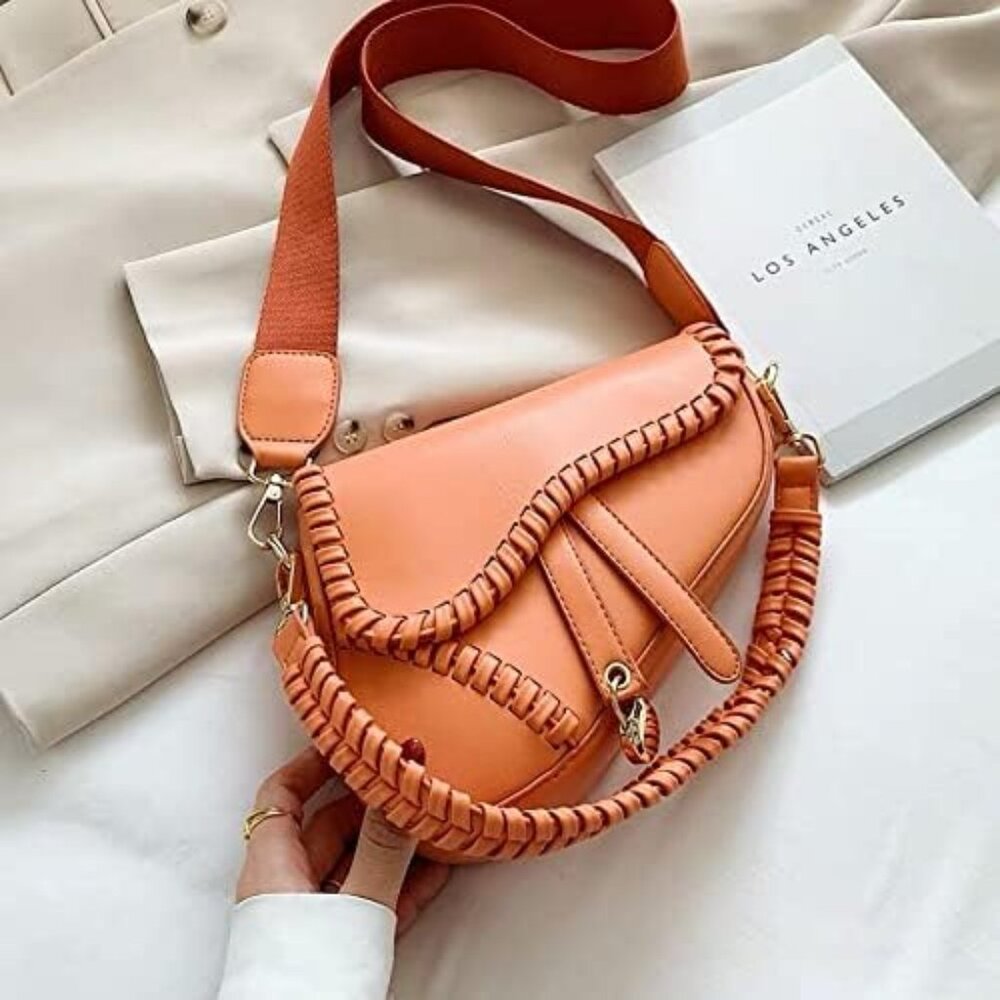 Neiman Marcus Modern Orange Luxury Satchel Bag - Picture 2 of 3